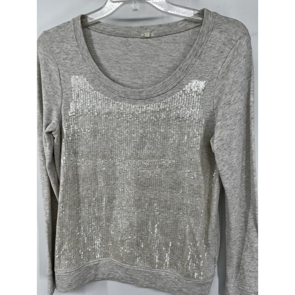 J.Crew Women's  sequin Sweatshirt size medium party fun top shirt Jcrew
